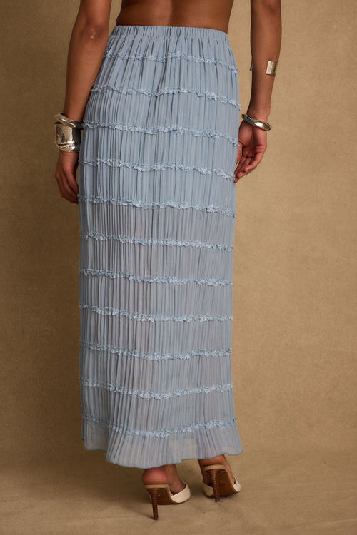 Azure Baby Blue Maxi Skirt