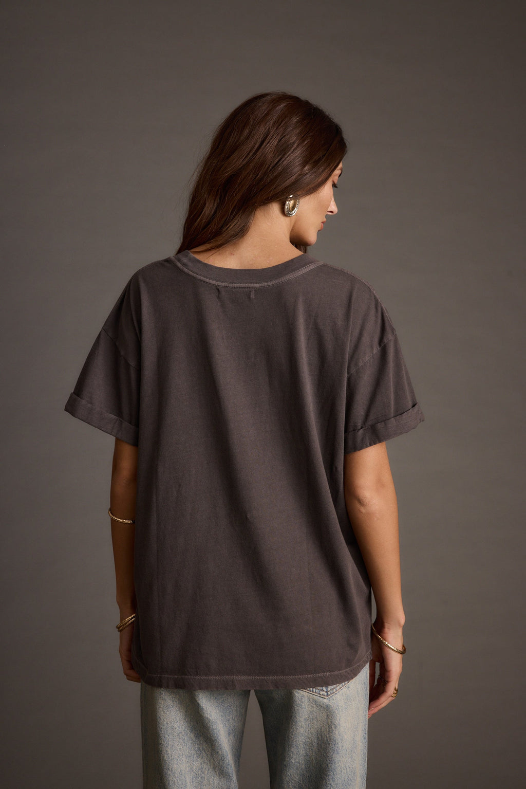Callie Charcoal Oversized Graphic Tee