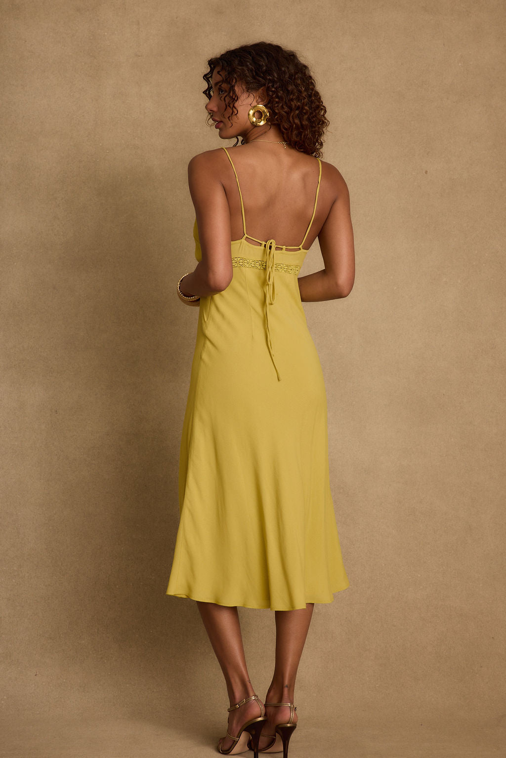 Isabella Chartreuse Midi Dress