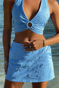 Luzia Blue Embellished Halter Top