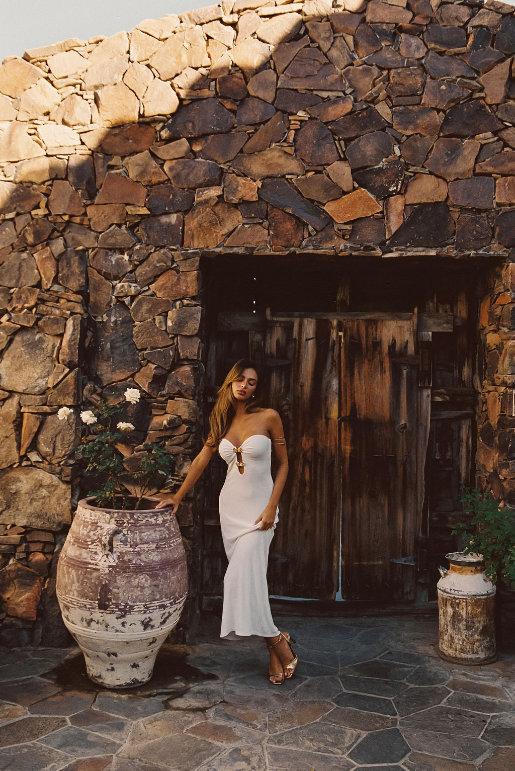 Rayne White Embellished Maxi Dress